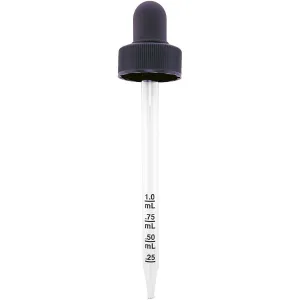 Calibrated Glass Pipette Droppers with 1cc Bulb ; 8 pcs