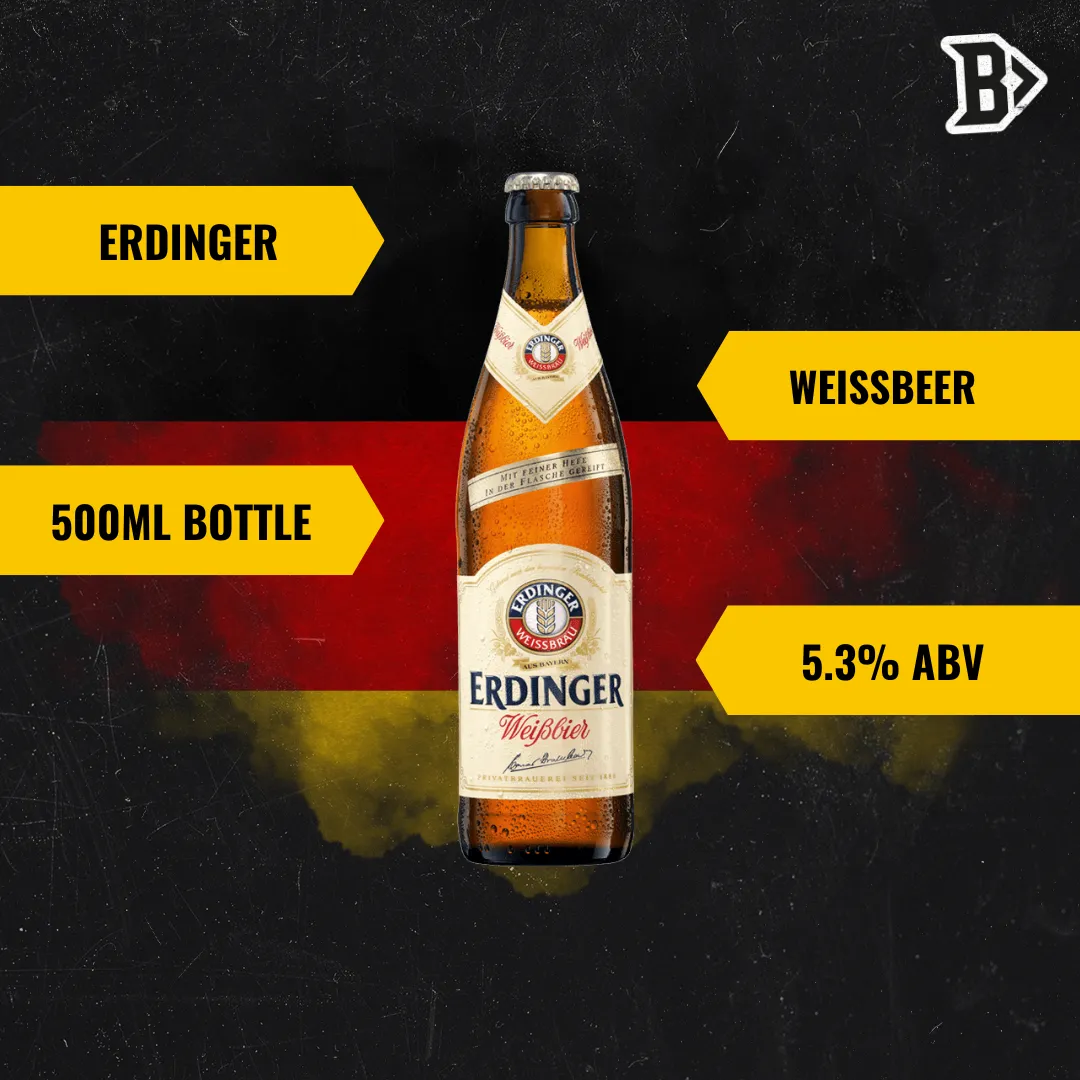 Erdinger Weissbier German Wheat Beer 500ml Bottles - 5.3% ABV (12 Pack)