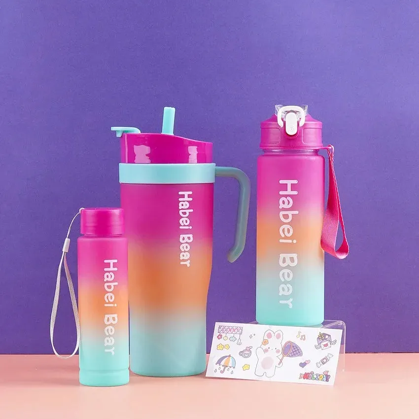 Gradient Color Tumbler Bottle Set